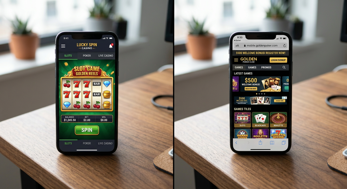Verschillen tussen een casino app en de mobiele website - android casino